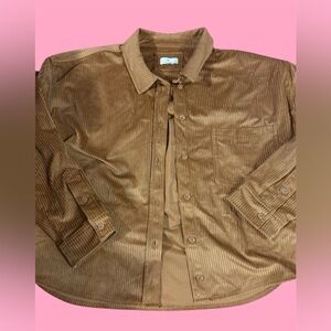 Brown Corduroy Button-Up Shirt True Craft 0X